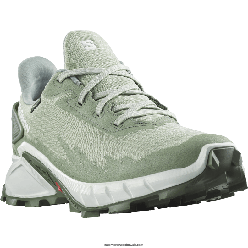 ⁦أحذية الجري النسائية - alphacross 4 gore-tex Salomon حكيم الصحراء / أبيض / إكليل الغار B8DLV1531⁩ - الصورة ⁦4⁩