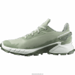 ⁦أحذية الجري النسائية - alphacross 4 gore-tex Salomon حكيم الصحراء / أبيض / إكليل الغار B8DLV1531⁩ - الصورة ⁦5⁩