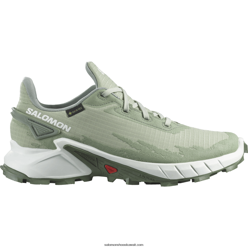 ⁦أحذية الجري النسائية - alphacross 4 gore-tex Salomon حكيم الصحراء / أبيض / إكليل الغار B8DLV1531⁩ - الصورة ⁦1⁩