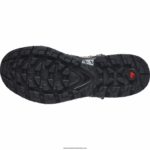 ⁦أحذية المشي الجلدية النسائية - Quest element gore-tex Salomon موكا موس / بيوتر / أزرق بحري B8DLV1135⁩ - الصورة ⁦2⁩