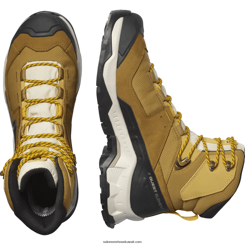 ⁦أحذية المشي الجلدية للرجال - Quest element gore-tex Salomon كمون / رمل ابيض / زعفران B8DLV50⁩ - الصورة ⁦5⁩