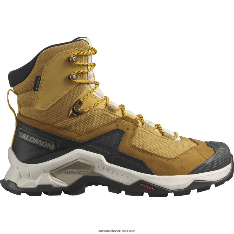 ⁦أحذية المشي الجلدية للرجال - Quest element gore-tex Salomon كمون / رمل ابيض / زعفران B8DLV50⁩ - الصورة ⁦1⁩