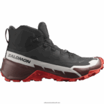 أحذية المشي لمسافات طويلة للرجال - Cross Hike 2 mid gore-tex Salomon أسود / شوكولاتة مريرة / أحمر ناري B8DLV34