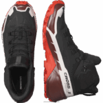 ⁦أحذية المشي لمسافات طويلة للرجال - Cross Hike 2 mid gore-tex Salomon أسود / شوكولاتة مريرة / أحمر ناري B8DLV34⁩ - الصورة ⁦4⁩