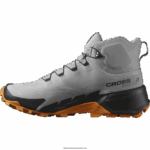 ⁦أحذية المشي لمسافات طويلة للرجال - Cross Hike 2 mid gore-tex Salomon نورس / مربى البرتقال / أسود B8DLV37⁩ - الصورة ⁦4⁩