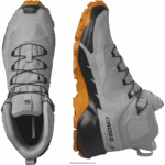 ⁦أحذية المشي لمسافات طويلة للرجال - Cross Hike 2 mid gore-tex Salomon نورس / مربى البرتقال / أسود B8DLV37⁩ - الصورة ⁦5⁩