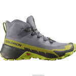 أحذية المشي لمسافات طويلة للرجال - Cross Hike 2 mid gore-tex Salomon الظل الهادئ / الجير الحمضي / الجير الذهبي B8DLV35