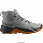 أحذية المشي لمسافات طويلة للرجال - Cross Hike 2 mid gore-tex Salomon نورس / مربى البرتقال / أسود B8DLV37