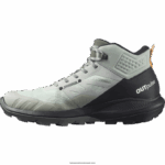 ⁦أحذية المشي لمسافات طويلة للرجال - outpulse mid gore-tex Salomon الحديد المطاوع / أسود / برتقالي نابض بالحياة B8DLV31⁩ - الصورة ⁦4⁩