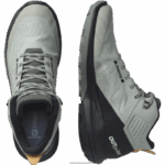 ⁦أحذية المشي لمسافات طويلة للرجال - outpulse mid gore-tex Salomon الحديد المطاوع / أسود / برتقالي نابض بالحياة B8DLV31⁩ - الصورة ⁦5⁩