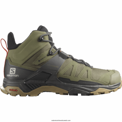 أحذية المشي لمسافات طويلة للرجال - x ultra 4 mid wide gore-tex Salomon حزاز أخضر عميق / خث / عشب البحر B8DLV43