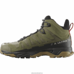 ⁦أحذية المشي لمسافات طويلة للرجال - x ultra 4 mid wide gore-tex Salomon حزاز أخضر عميق / خث / عشب البحر B8DLV43⁩ - الصورة ⁦4⁩