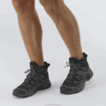 ⁦أحذية المشي لمسافات طويلة للرجال - x ultra 4 mid wide gore-tex Salomon أسود / مغناطيس / أزرق لؤلؤي B8DLV42⁩ - الصورة ⁦6⁩