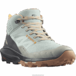 ⁦أحذية المشي لمسافات طويلة للنساء - outpulse mid gore-tex Salomon الحديد المطاوع / الأبنوس / البرتقالي الناري B8DLV1115⁩ - الصورة ⁦5⁩