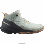أحذية المشي لمسافات طويلة للنساء - outpulse mid gore-tex Salomon الحديد المطاوع / الأبنوس / البرتقالي الناري B8DLV1115