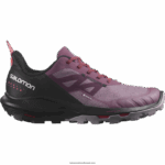 أحذية المشي لمسافات طويلة للنساء - outpulse gore-tex Salomon الزنبق / أسود / الخشخاش الأحمر B8DLV1122