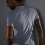 ⁦تي شيرت رجالي بأكمام قصيرة - عبر الجري Salomon أزرق شامبراي / هيذر B8DLV235⁩ - الصورة ⁦3⁩