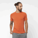 تي شيرت رجالي بأكمام قصيرة - runlife Salomon مغرة محترقة / خلنج B8DLV1199