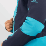 ⁦جاكيت رجالي بسحاب كامل من الطبقة الوسطى - سوفتشيل outpeak Salomon سماء الليل / الحاجز المرجاني B8DLV1109⁩ - الصورة ⁦6⁩