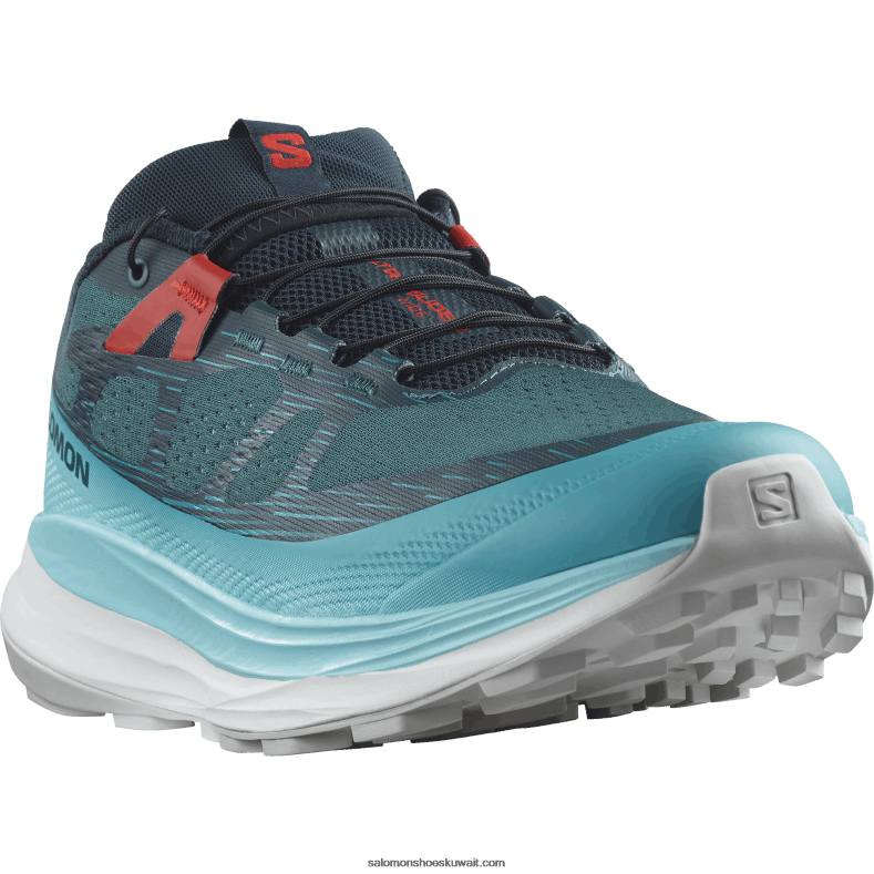 ⁦حذاء الجري تريل الرجالي - Ultra Glide 2 wide Salomon تألق المحيط الأطلسي العميق / الأزرق / الأحمر الناري B8DLV1469⁩ - الصورة ⁦5⁩