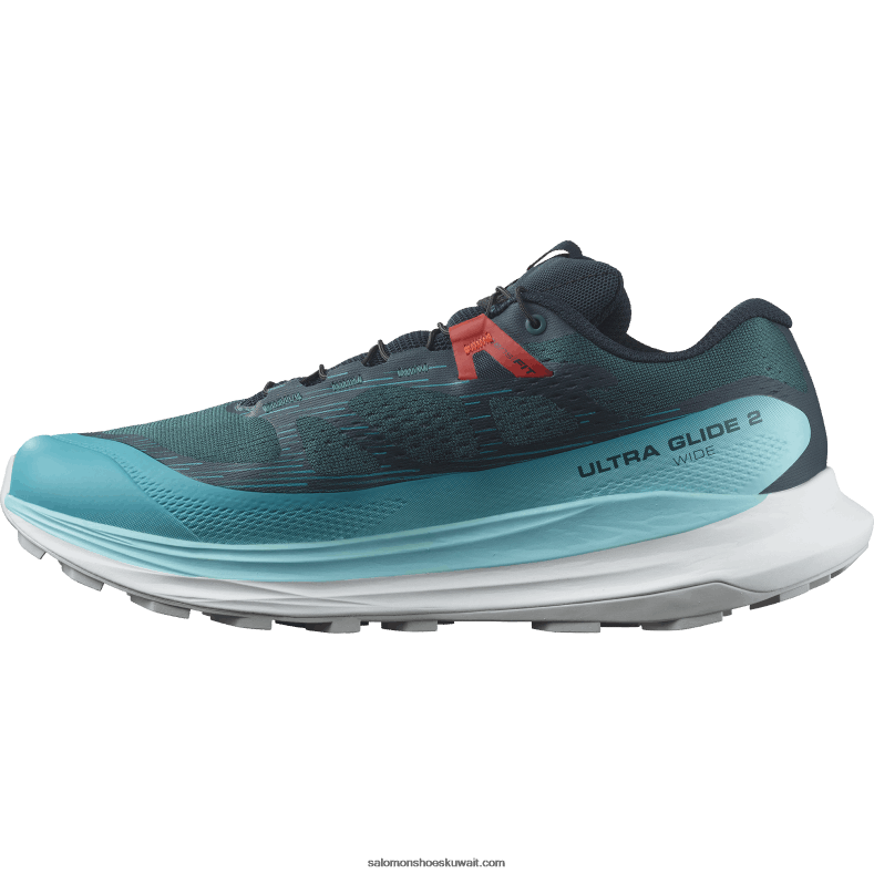 ⁦حذاء الجري تريل الرجالي - Ultra Glide 2 wide Salomon تألق المحيط الأطلسي العميق / الأزرق / الأحمر الناري B8DLV1469⁩ - الصورة ⁦6⁩