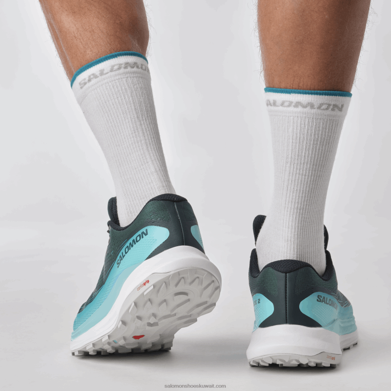 ⁦حذاء الجري تريل الرجالي - Ultra Glide 2 wide Salomon تألق المحيط الأطلسي العميق / الأزرق / الأحمر الناري B8DLV1469⁩ - الصورة ⁦7⁩