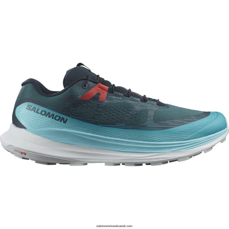 ⁦حذاء الجري تريل الرجالي - Ultra Glide 2 wide Salomon تألق المحيط الأطلسي العميق / الأزرق / الأحمر الناري B8DLV1469⁩ - الصورة ⁦1⁩