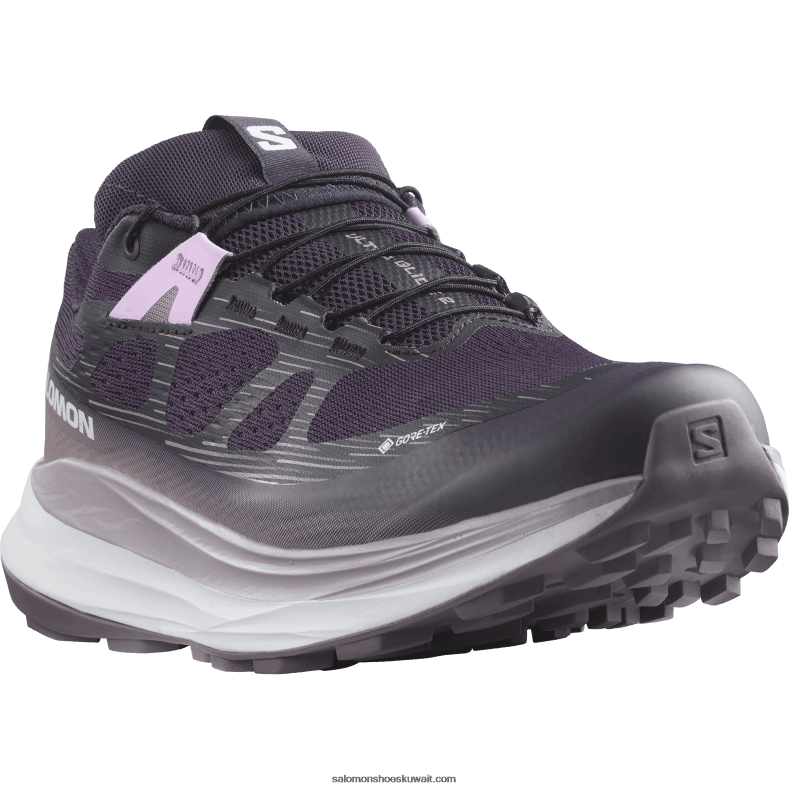 ⁦حذاء الجري تريل النسائي - Ultra Glide 2 gore-tex Salomon الباذنجان / أبيض / منظر القمر B8DLV1520⁩ - الصورة ⁦5⁩