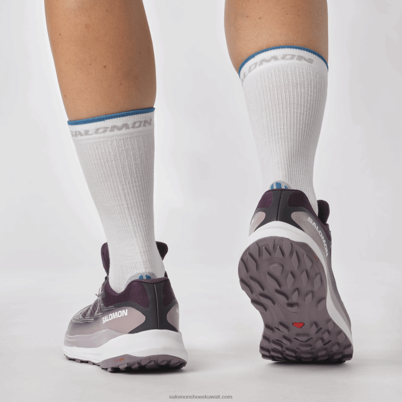 ⁦حذاء الجري تريل النسائي - Ultra Glide 2 gore-tex Salomon الباذنجان / أبيض / منظر القمر B8DLV1520⁩ - الصورة ⁦7⁩