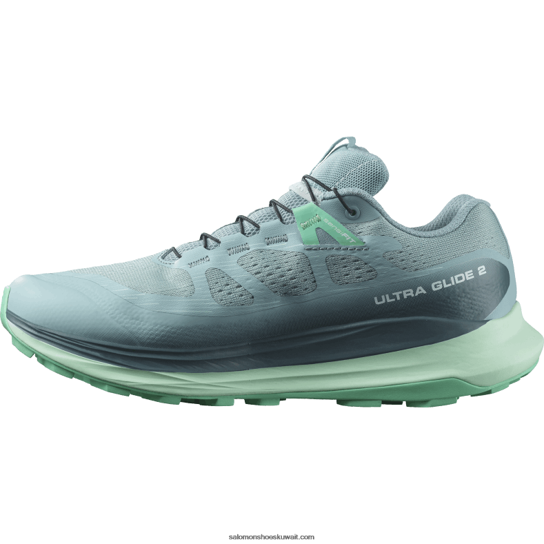 ⁦حذاء الجري تريل النسائي - Ultra Glide 2 gore-tex Salomon حجر أزرق / يوكا / بسكاي أخضر B8DLV1521⁩ - الصورة ⁦5⁩