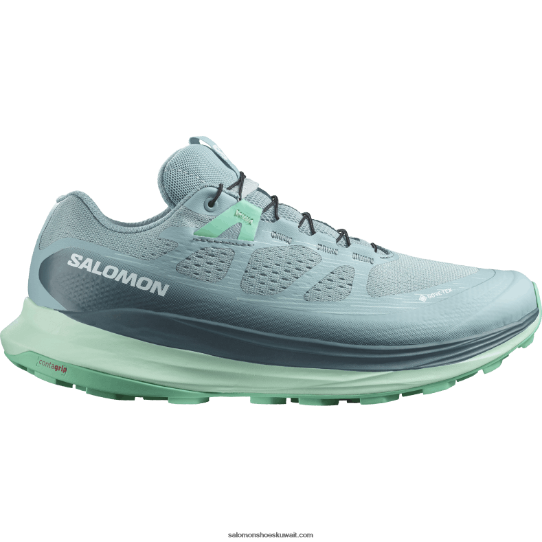 ⁦حذاء الجري تريل النسائي - Ultra Glide 2 gore-tex Salomon حجر أزرق / يوكا / بسكاي أخضر B8DLV1521⁩ - الصورة ⁦1⁩