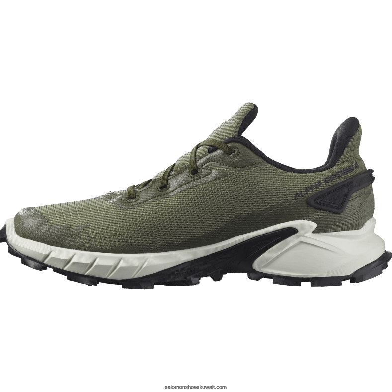 ⁦حذاء جري للرجال - alphacross 4 gore-tex Salomon حزاز أخضر عميق / جليد فانيليا / ليل زيتون B8DLV1476⁩ - الصورة ⁦6⁩