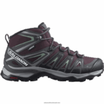 حذاء نسائي للتنزه - X Ultra Pioneer Mid Clima مقاوم للماء Salomon تذوق النبيذ / المغناطيس / الجرانيت الأخضر B8DLV1278
