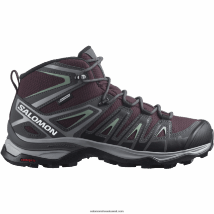 حذاء نسائي للتنزه - X Ultra Pioneer Mid Clima مقاوم للماء Salomon تذوق النبيذ / المغناطيس / الجرانيت الأخضر B8DLV1278