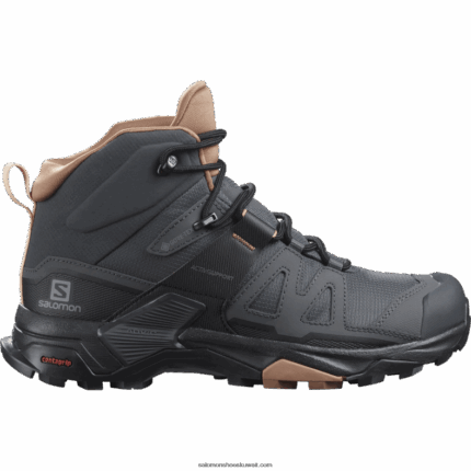 حذاء نسائي للمشي لمسافات طويلة - x ultra 4 mid gore-tex Salomon الأبنوس / موكا موس / كريم اللوز B8DLV1133