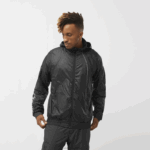 سترة بغطاء للرأس للرجال من Wind - equipe Salomon اسود غامق B8DLV1086